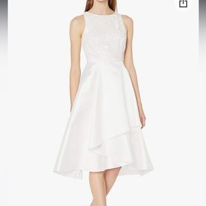 Adrianna Papell Women's Sequin & Mikado Hi Low Dress in ivory